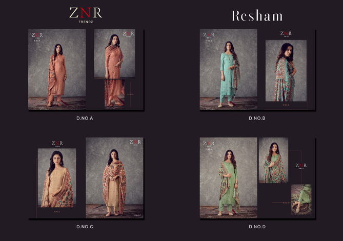 Znr Resham Fancy Festive Wear Designer Salwar Suits Collection